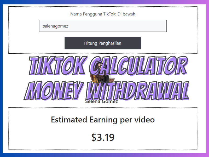 TikTok Calculator Money Withdrawal
