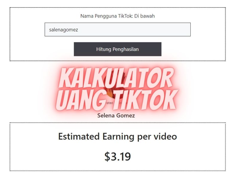 Kalkulator Uang Tiktok